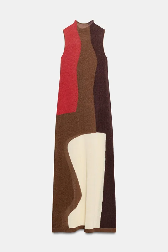 ТРИКОТАЖНОЕ ПЛАТЬЕ В СТИЛЕ COLOR BLOCK