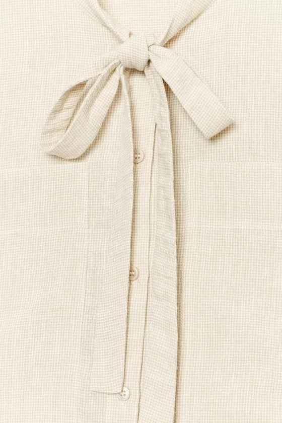 РУБАШКА ИЗ ЛЬНА С ЗАВЯЗКАМИ — ZW COLLECTION