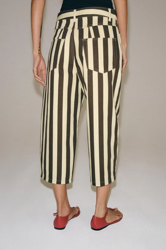 УКОРОЧЕННЫЕ БРЮКИ В ПОЛОСКУ — ZW COLLECTION