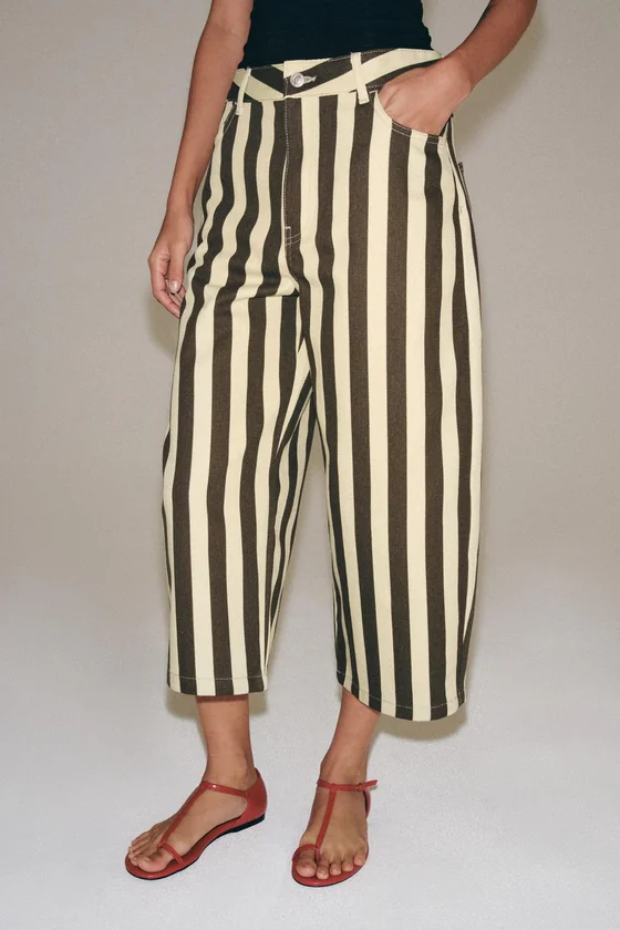 УКОРОЧЕННЫЕ БРЮКИ В ПОЛОСКУ — ZW COLLECTION