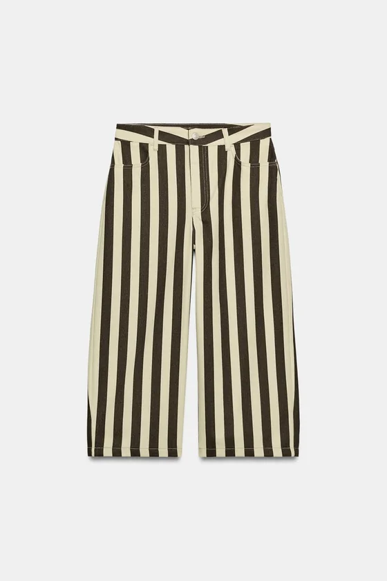 УКОРОЧЕННЫЕ БРЮКИ В ПОЛОСКУ — ZW COLLECTION