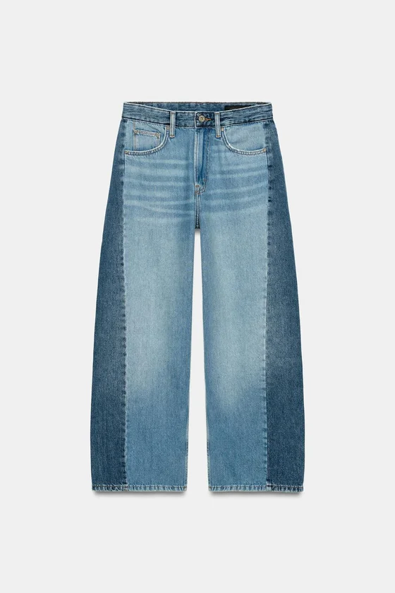 ДЖИНСЫ ANKLE RELAXED СО СРЕДНЕЙ ПОСАДКОЙ И ПЭЧВОРКОМ — ZW COLLECTION