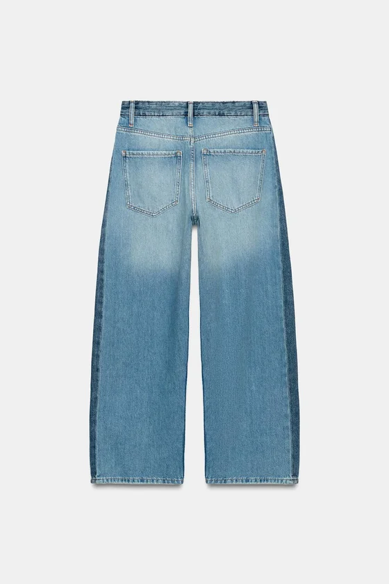 ДЖИНСЫ ANKLE RELAXED СО СРЕДНЕЙ ПОСАДКОЙ И ПЭЧВОРКОМ — ZW COLLECTION