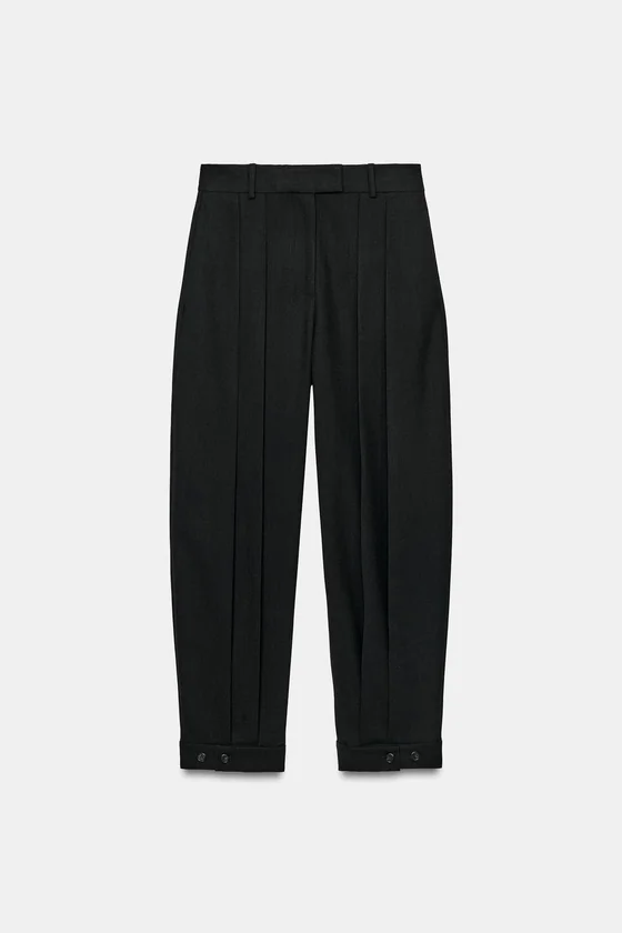 БРЮКИ С ЗАЩИПАМИ И ШЛЕВКАМИ — ZW COLLECTION