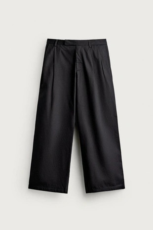 Брюки Relaxed Fit со складками- Заказать в России