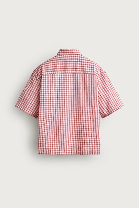 РУБАШКА RELAXED FIT В КЛЕТКУ С ВЫШИВКОЙ