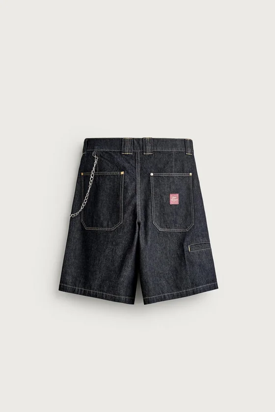 ДЖИНСОВЫЕ ШОРТЫ RELAXED FIT С ЦЕПОЧКОЙ