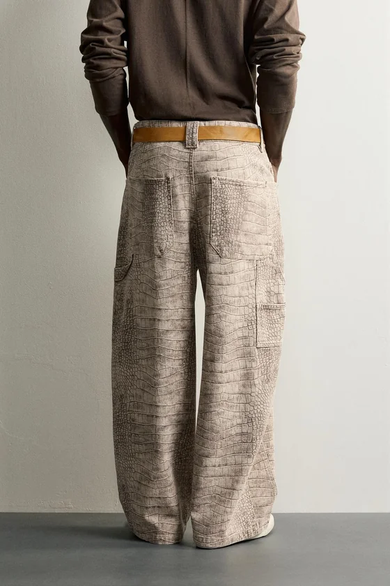 БРЮКИ RELAXED FIT С АНИМАЛИСТИЧНЫМ ПРИНТОМ