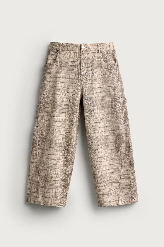 БРЮКИ RELAXED FIT С АНИМАЛИСТИЧНЫМ ПРИНТОМ
