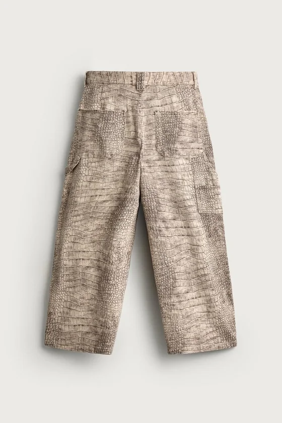 БРЮКИ RELAXED FIT С АНИМАЛИСТИЧНЫМ ПРИНТОМ
