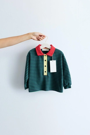 Zara Timeless — поло в полоску с контрастным воротником