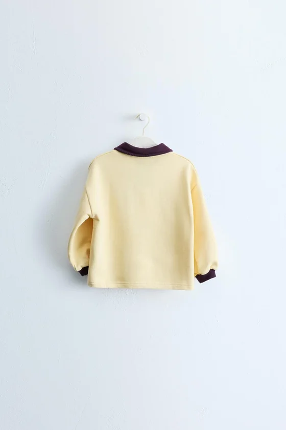 ZARA TIMELESS - ТОЛСТОВКА С КОНТРАСТНЫМ ВОРОТНИКОМ ПОЛО
