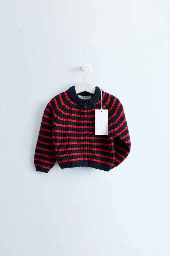 ZARA TIMELESS — ПОЛОСАТЫЙ КАРДИГАН ИЗ ХЛОПКА И ШЕРСТИ