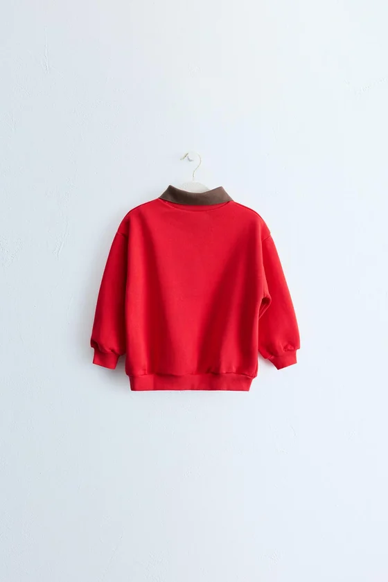 ZARA TIMELESS — ТОЛСТОВКА-ПОЛО С ТЕКСТОВЫМ ПРИНТОМ