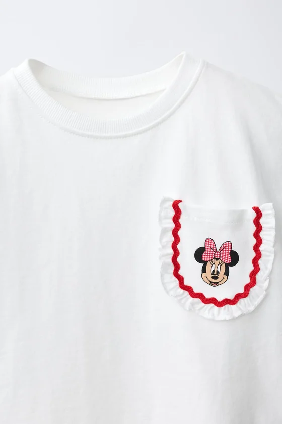 ФУТБОЛКА С КАРМАНОМ И ПРИНТОМ MINNIE MOUSE © DISNEY