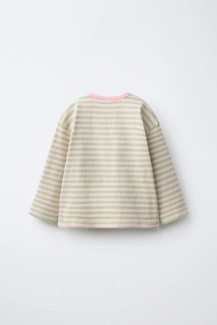 Лонгслив в полоску с вышивкой «сердце»