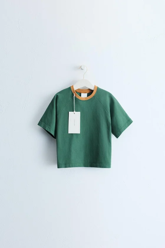 ZARA TIMELESS — ФУТБОЛКА С КОНТРАСТНОЙ ОТДЕЛКОЙ