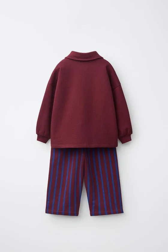 КОМПЛЕКТ: ПОЛО И БРЮКИ WIDE LEG В ПОЛОСКУ