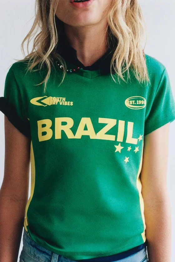 ФУТБОЛКА С ПРИНТОМ BRASIL
