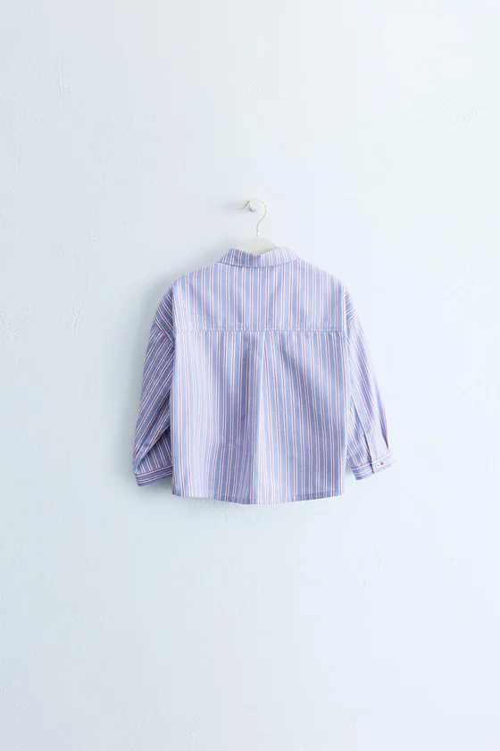 РУБАШКА В ПОЛОСКУ С КАРМАНОМ — ZARA TIMELESS