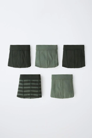 6–14 лет / набор из 5 трусов-боксеров: однотонные и в полоску- Заказать в России