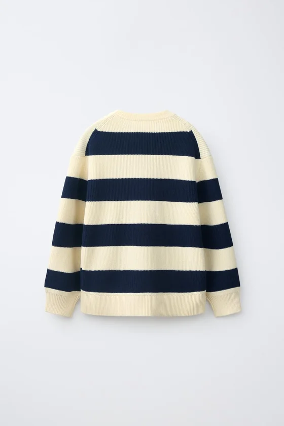 СВИТЕР В ПОЛОСКУ ИЗ ЖЕМЧУЖНОЙ ВЯЗКИ