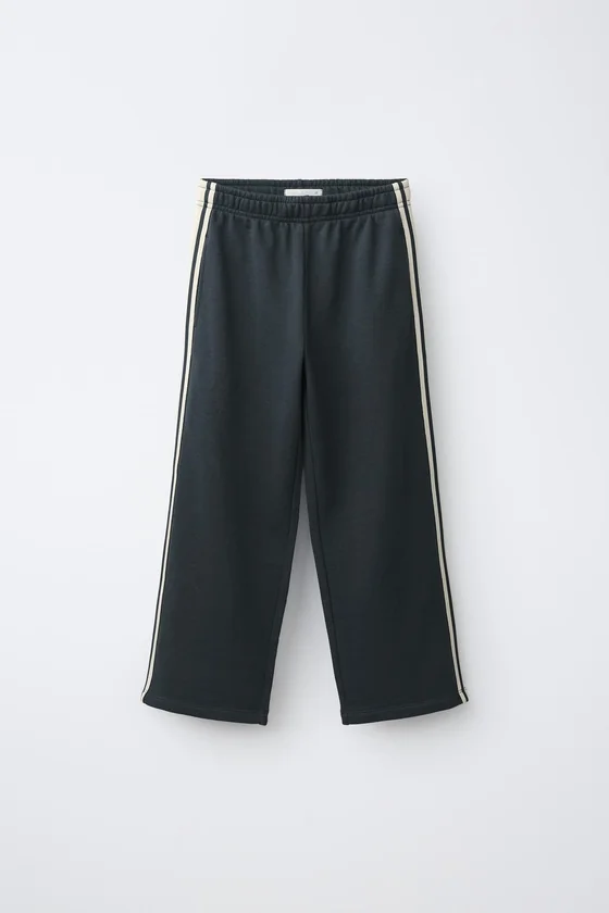 КОМПЛЕКТ ИЗ ТОЛСТОВКИ НА МОЛНИИ И БРЮК WIDE LEG С ЛАМПАСАМИ