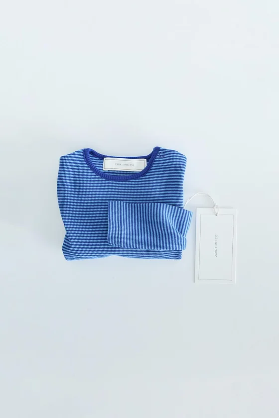 ZARA TIMELESS — БОДИ В ПОЛОСКУ С КОНТРАСТНОЙ ОТДЕЛКОЙ