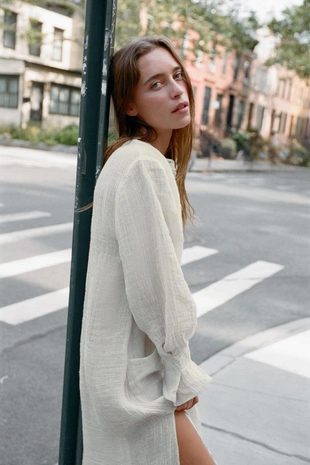 Платье-туника из 100% льна- Заказать в России