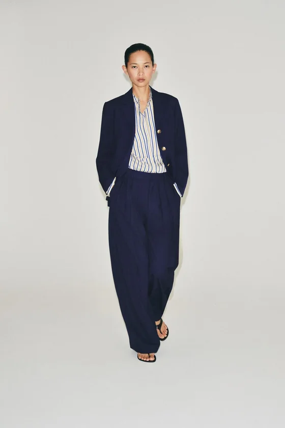 ШИРОКИЕ БРЮКИ С ЗАЩИПАМИ — ZW COLLECTION