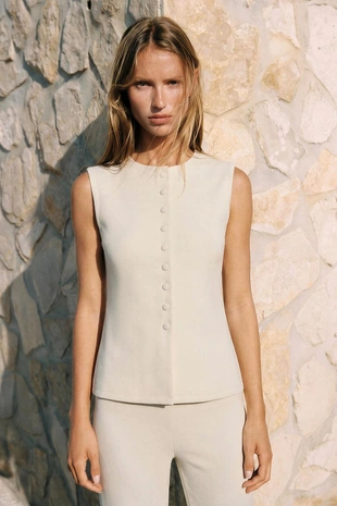 Купить Zara Жилет с обтяжными пуговицами