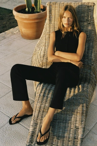Black | 5584/632/800 - Zara Жилет с обтяжными пуговицами