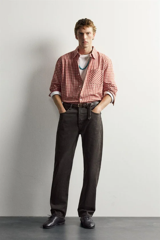РУБАШКА В КЛЕТКУ ИЗ ТВИЛА Zara «Aaron Levine»