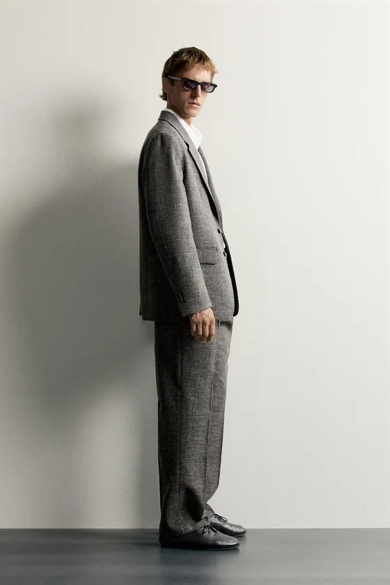 КОСТЮМНЫЕ БРЮКИ ИЗ ШЕРСТИ И ЛЬНА AARON LEVINE X ZARA