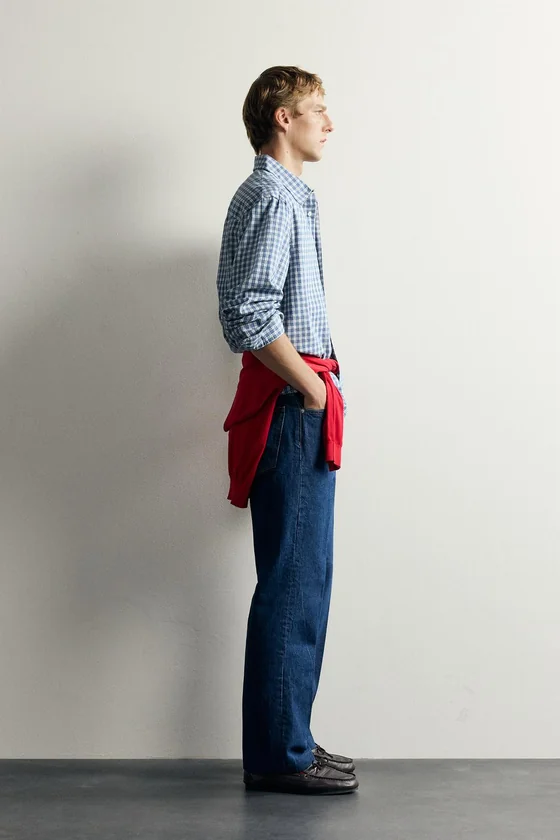 РУБАШКА В КЛЕТКУ ИЗ ТВИЛА AARON LEVINE X ZARA