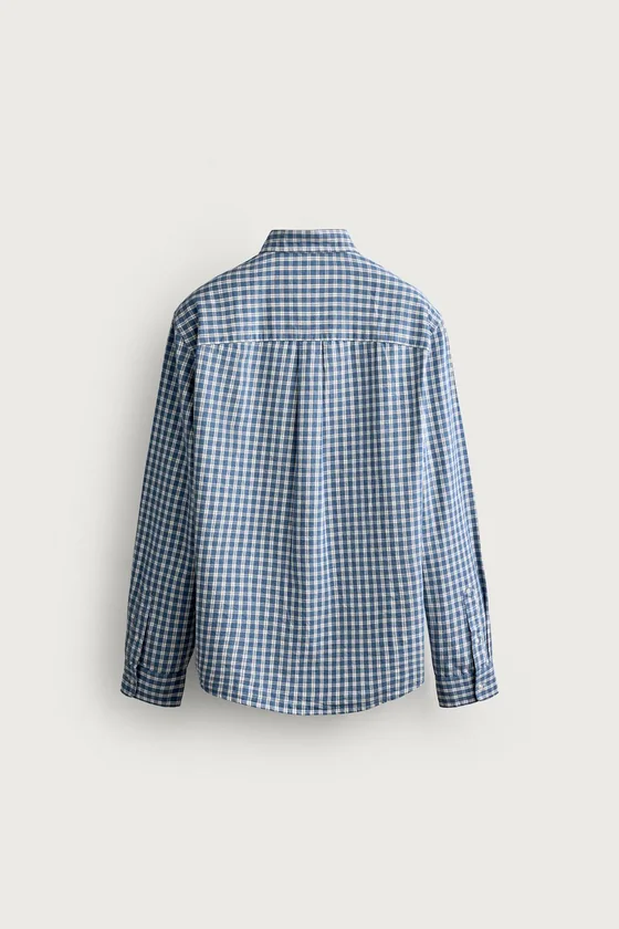 РУБАШКА В КЛЕТКУ ИЗ ТВИЛА AARON LEVINE X ZARA