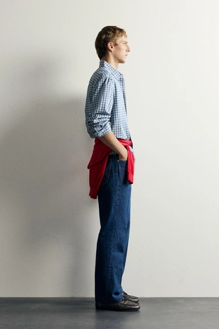 Рубашка в клетку из твила Aaron Levine X Zara