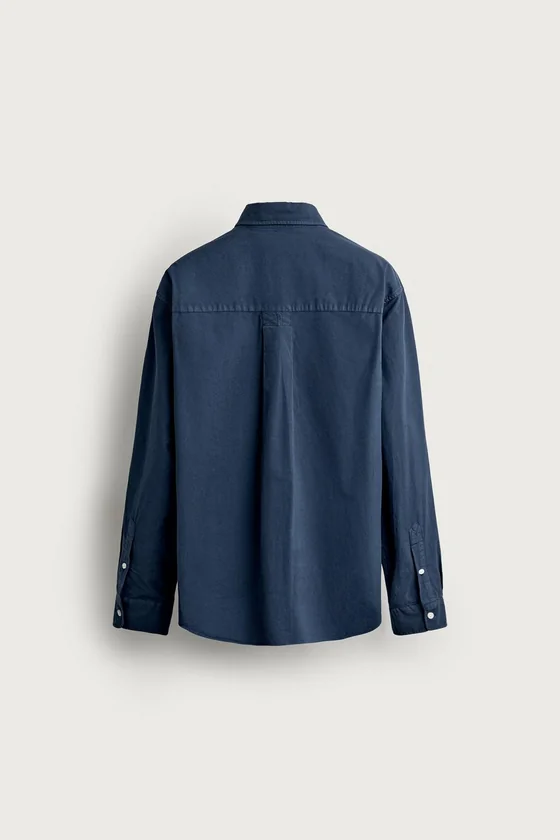 РУБАШКА RELAXED FIT ИЗ ХЛОПКА ИНДИГО