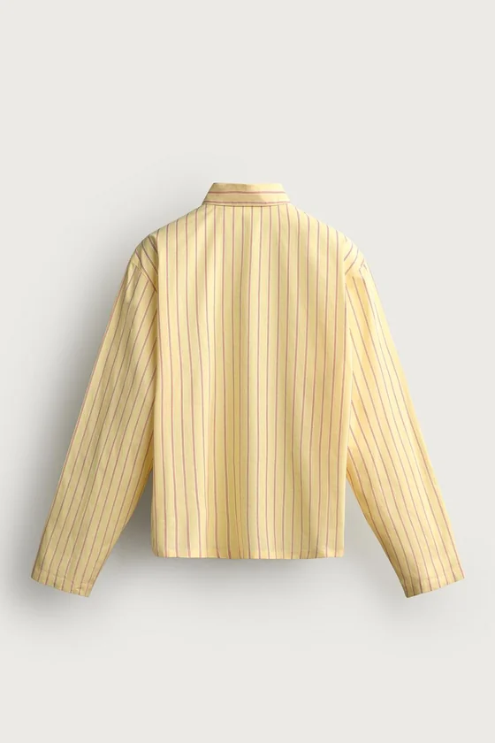 РУБАШКА В ПОЛОСКУ С ТЕКСТОМ BOXY FIT