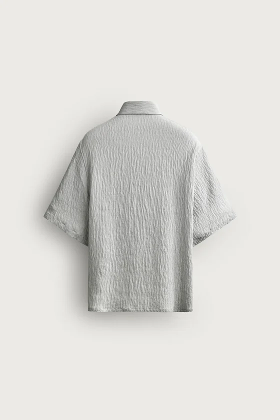 РУБАШКА RELAXED FIT ИЗ СТРУЯЩЕЙСЯ ТКАНИ С ФАКТУРОЙ