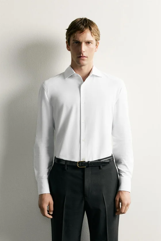 РУБАШКА REGULAR FIT ИЗ РЕЛЬЕФНОЙ ТКАНИ