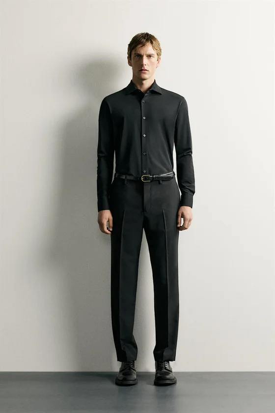 РУБАШКА REGULAR FIT ИЗ РЕЛЬЕФНОЙ ТКАНИ