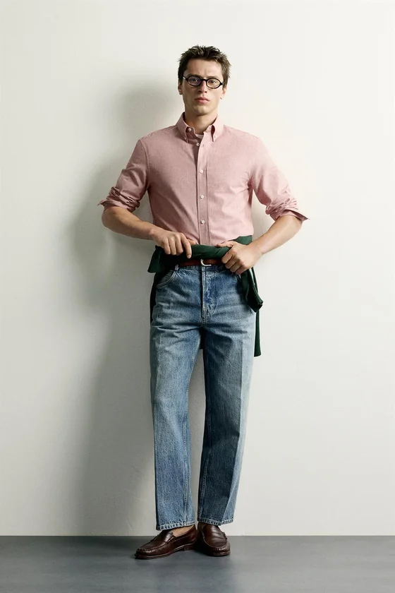 РУБАШКА REGULAR FIT В УЗОР «ГУСИНАЯ ЛАПКА»