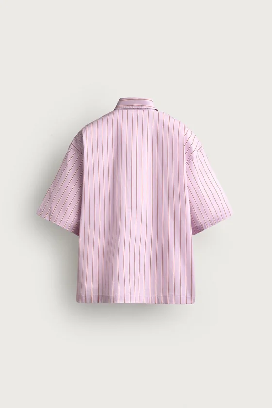 РУБАШКА BOXY FIT В ПОЛОСКУ С ВЫШИВКОЙ