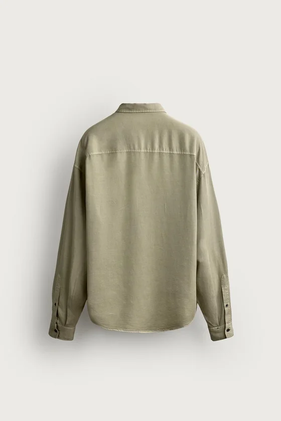 РУБАШКА RELAXED FIT ИЗ СТРУЯЩЕЙСЯ ТКАНИ
