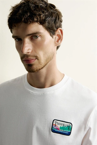 Футболка с длинными рукавами и принтом- Заказать в России