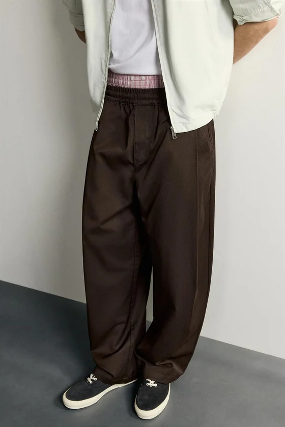 БРЮКИ BALLOON FIT С БОКОВЫМИ ЗАЩИПАМИ