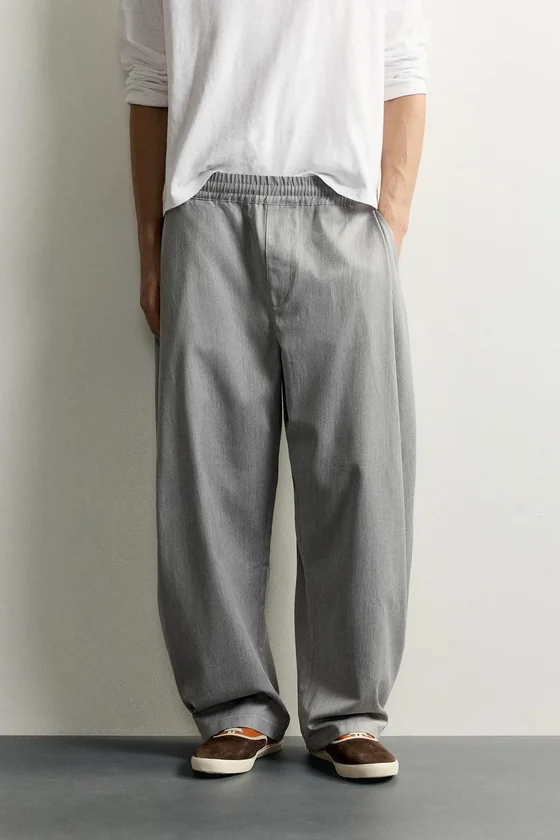 БРЮКИ BALLOON FIT С БОКОВЫМИ ЗАЩИПАМИ