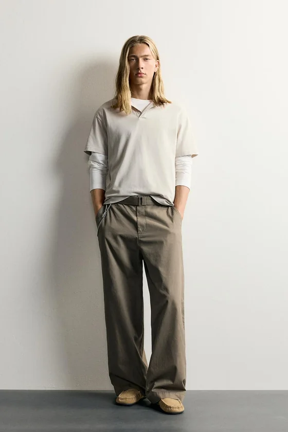 БРЮКИ RELAXED FIT С ПОЯСОМ
