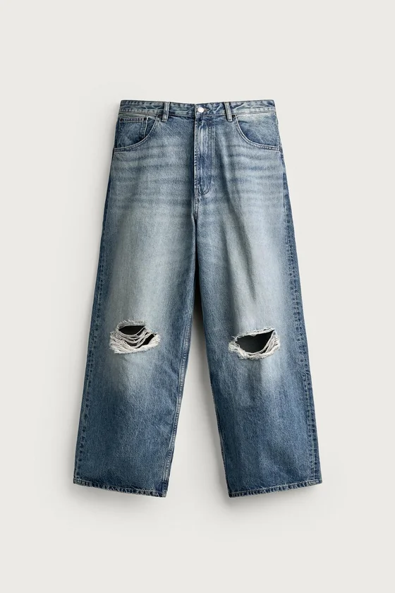 ДЖИНСЫ BAGGY С РАЗРЕЗАМИ
